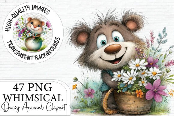 Download Whimsical Daisy Animal Clipart Bundle - Anima Collection