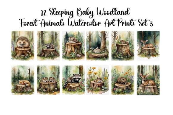 Download Woodland Forest Sleeping Baby Animals - Anima Collection