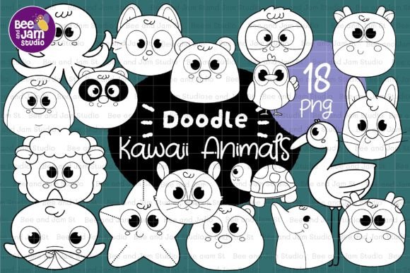 Download KDP Kawaii Animals Coloring PNG Clipart - Anima Collection