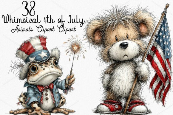 Download Whimsical 4th of July Animals Clipart - Anima Collection