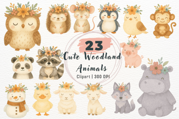 Download Watercolor Cute Woodland Animals Clipart - Anima Collection