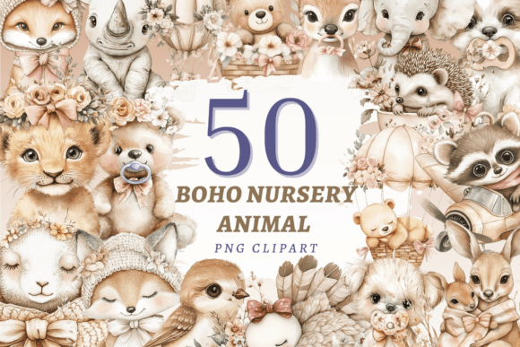 Download Boho Nursery Animal PNG Bundle - Anima Collection