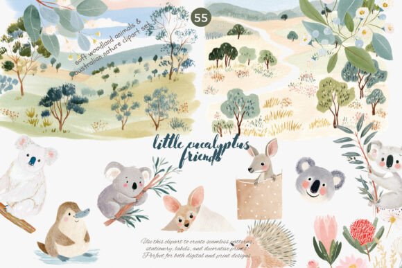 Download Australian Animals Watercolor Clipart Se - Anima Collection