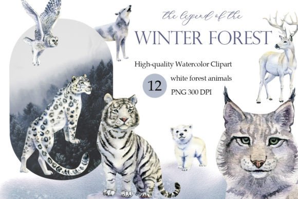 Download Watercolor White Forest Animals Png - Anima Collection