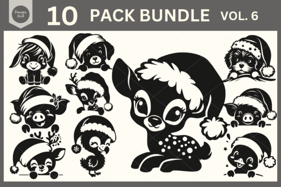 Download Santa Animals SVG Clipart Silhouette PNG - Anima Collection