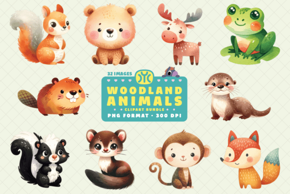 Download Watercolor Woodland Animals Clipart PNG - Anima Collection