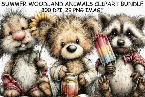 Download Summer Woodland Animals Clipart Bundle - Anima Collection