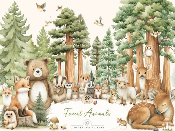 Download Forest Animals Watercolor Set - Anima Collection