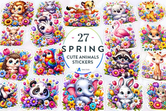 Download Spring Cute Animals Stickers Bundle - Anima Collection