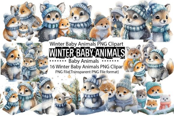 Download Winter Baby Animals Sublimation Bundle - Anima Collection