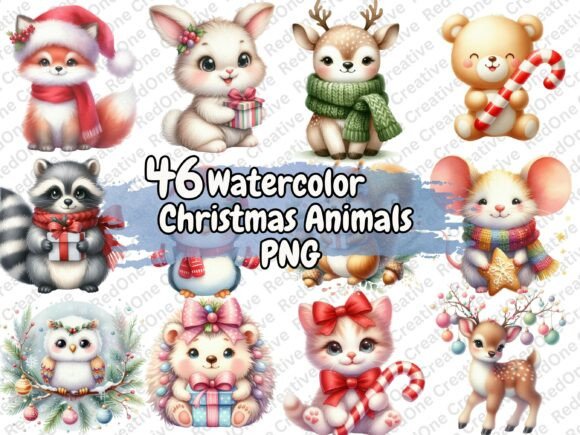 Download Watercolor Christmas Animals PNG - Anima Collection