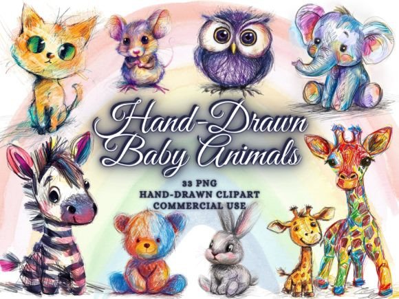 Download Hand-drawn Cute Animals Sublimation Png - Anima Collection