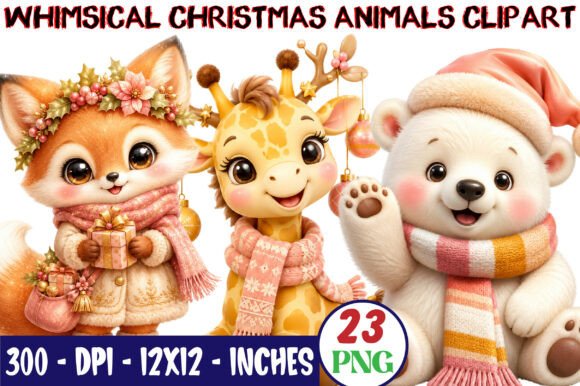 Download Whimsical Christmas Animals Clipart - Anima Collection