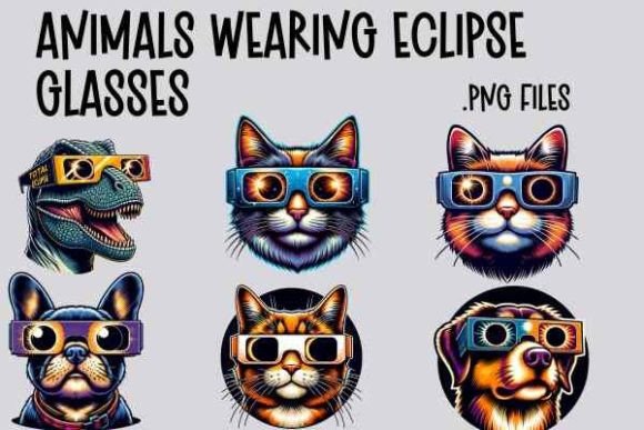 Download Solar Eclipse Animals Glasses Png - Anima Collection