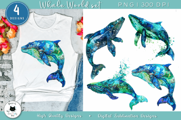 Download Glittery Whales Animal Clipart - Anima Collection