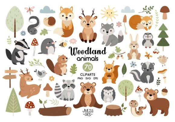 Download Woodland Animals Clipart, Forest SVG PNG - Anima Collection