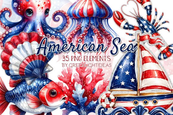Download American Sea Animals, 4th of July PNG - Anima Collection