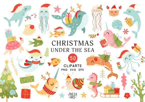 Download Christmas Sea Animal Clipart, Xmas Ocean - Anima Collection