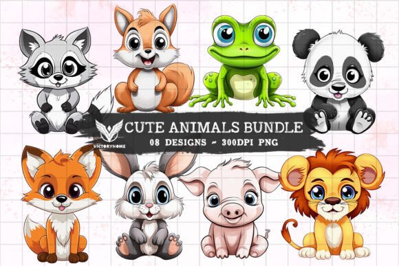 Download Cute Animals Sublimation Clipart - Anima Collection