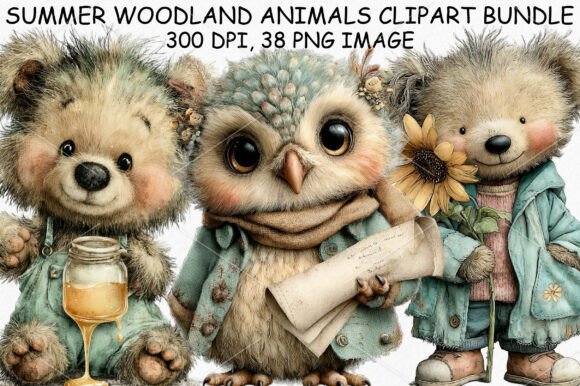 Download Summer Woodland Animals Clipart Bundle - Anima Collection