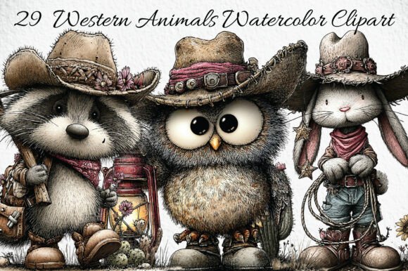 Download Western Animals Watercolor Clipart - Anima Collection