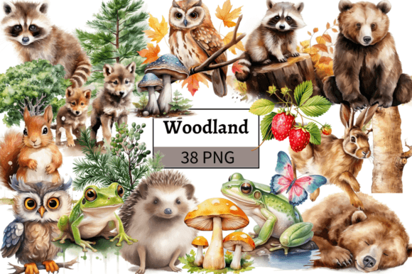 Download Watercolor Woodland Animals Clipart PNG - Anima Collection