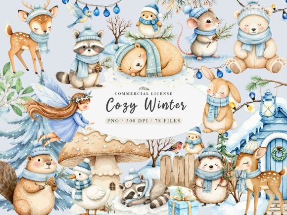 Download Christmas Woodland Cute Animals Fairy - Anima Collection