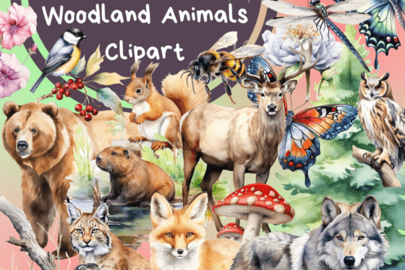 Download Cute Watercolor Woodland Animals Clipart - Anima Collection