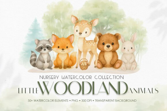 Download Woodland Animals Watercolor Clipart Set - Anima Collection