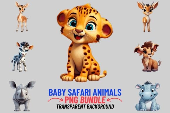 Download Baby Safari Animals 12 PNG Sublimation - Anima Collection