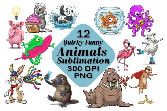 Download Funny Animals Sublimation PNG - Anima Collection