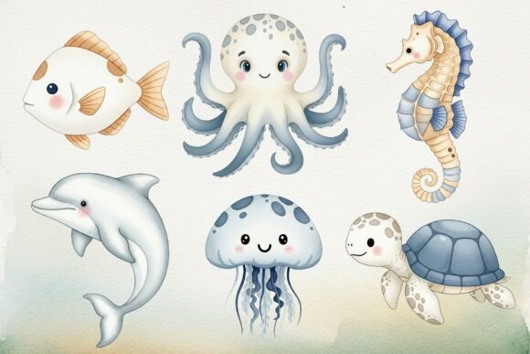 Download Undersea Watercolor Animals Clipart - Anima Collection