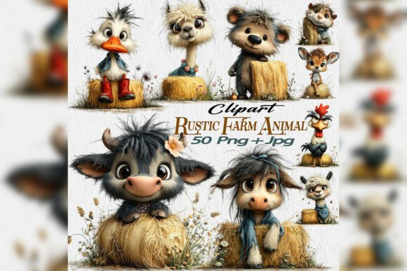 Download Rustic Farm Animal Clipart Bundle PNG - Anima Collection