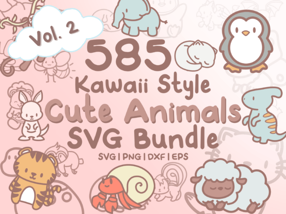 Download 585 Kawaii Animals SVG Illustrations - Anima Collection