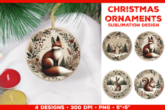 Download Cozy Woodland Animals Christmas Ornament - Anima Collection