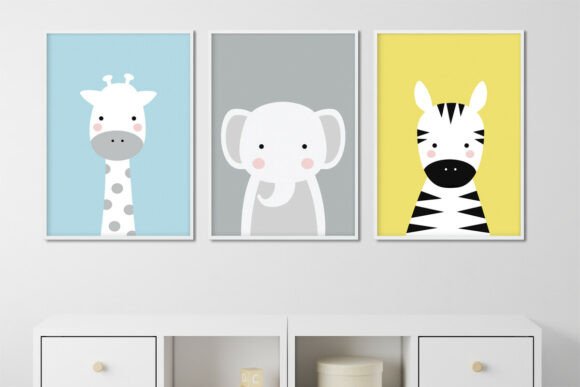 Download Cute Safari Animals Prints Set - Anima Collection