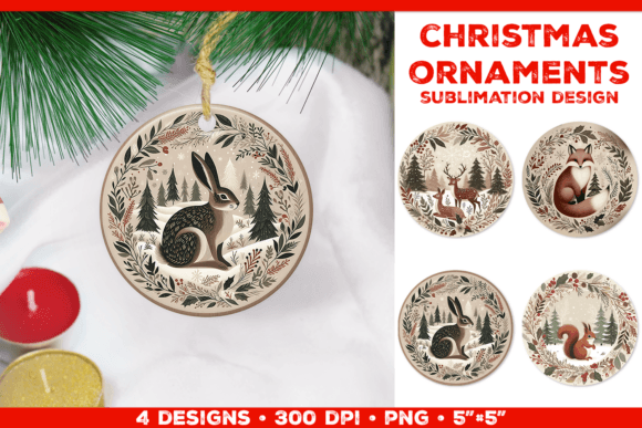 Download Cozy Woodland Animals Christmas Ornament - Anima Collection