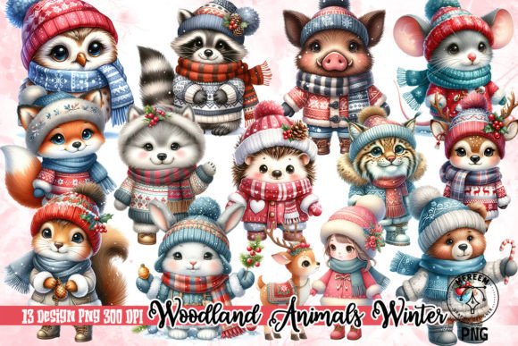 Download Woodland Animals Winter Clipart PNG - Anima Collection