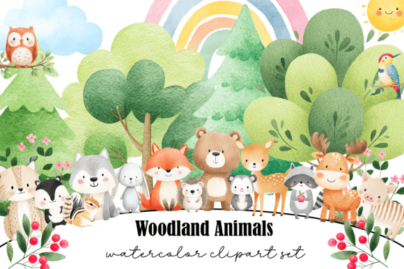 Download Watercolor Woodland Animals Clipart - Anima Collection
