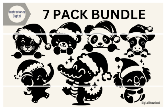 Download Santa Animals SVG Clipart Silhouette - Anima Collection