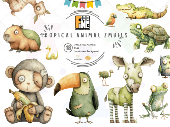 Download Zombie Jungle Animals PNG Clipart Set - Anima Collection