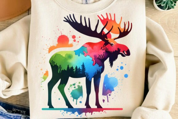 Download Colorful Moose Forest Animal Png - Anima Collection