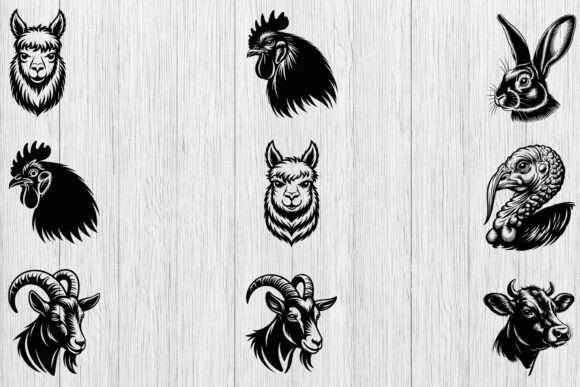 Download Farm Animals Head Svg Bundle, Rustic Svg - Anima Collection