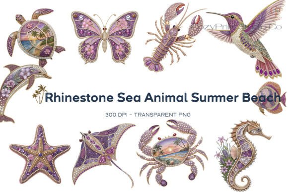 Download Rhinestone Sea Animal Summer Beach PNG - Anima Collection