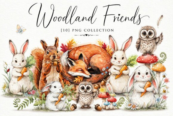 Download Cute Woodland Animals Clipart Bundle PNG - Anima Collection