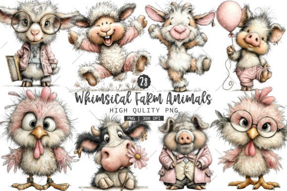 Download Whimsical Farm Animals PNG Clipart - Anima Collection