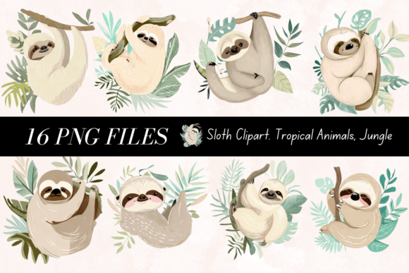 Download Sloth Clipart Tropical Animals Jungle - Anima Collection