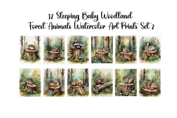 Download Woodland Forest Sleeping Baby Animals - Anima Collection