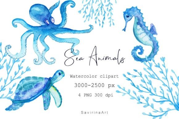 Download Watercolor Clipart Sea Animals Seahorse. - Anima Collection