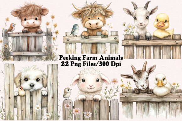 Download Peeking Farm Animals PNG Clipart Bundle - Anima Collection